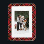 Classic Red Plaid Pattern Merry Christmas Photo Magnet<br><div class="desc">Bring a touch of holiday cheer to your home with our Customizable Photo Christmas Magnet! Perfect for displaying cherished memories, this magnet allows you to personalize it with your favourite festive photo, making it a unique addition to your holiday decor. An ideal gift for family and friends—create memorable keepsakes for...</div>