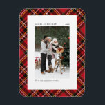 Classic Red Plaid Pattern Merry Christmas Photo Magnet<br><div class="desc">Bring a touch of holiday cheer to your home with our Customizable Photo Christmas Magnet! Perfect for displaying cherished memories, this magnet allows you to personalize it with your favourite festive photo, making it a unique addition to your holiday decor. An ideal gift for family and friends—create memorable keepsakes for...</div>