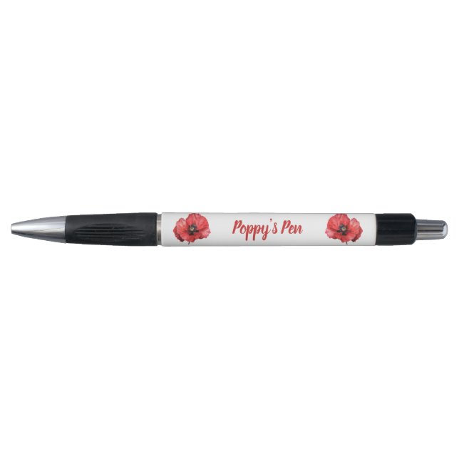 Classic Red Poppy Name Pen (Front)