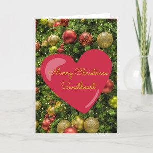 Classic Red Rose Sweetheart Christmas  Holiday Card