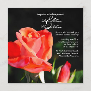 Classic Red Rose Wedding Invitation