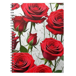 Classic Red Roses Spiral Notebook
