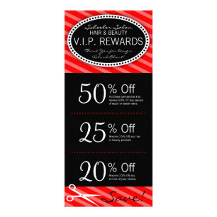 Classic Red Salon Coupons Rack Card