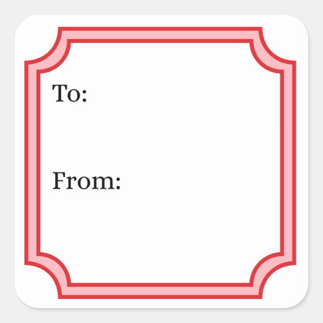 Classic Red Square Sticker (Devant)