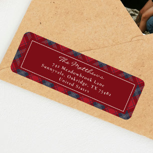 Classic Red Tartan Christmas Address Return