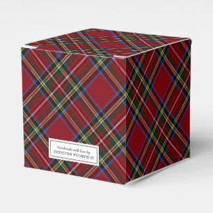 Classic Red Tartan Holiday Favor Box