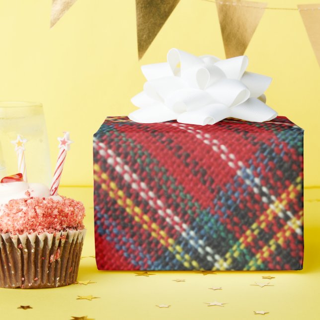 Classic Red Tartan Plaid Christmas Wrapping Paper (Birthday Party)