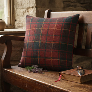 Classic Red Tartan Plaid - Cozy Rustic Charm Throw Pillow