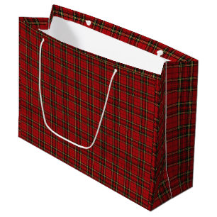 Classic Red Tartan Plaid Large Gift Bag