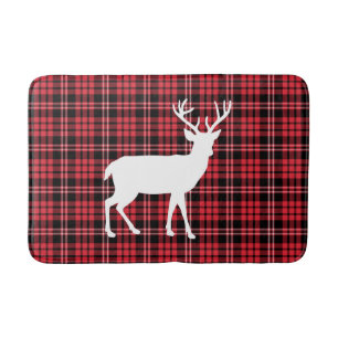 Classic Red Tartan Plaid Pattern Bath Mat