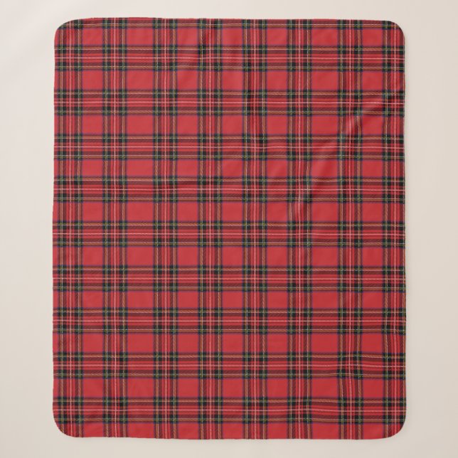 Classic Red Tartan Plaid Sherpa Blanket (Front)