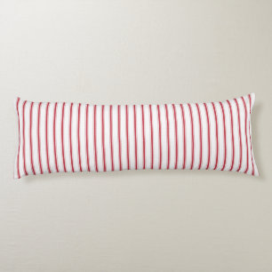 Classic Red Ticking Tape Stripe Body Pillow