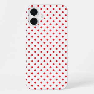 Classic Red Tiny Polka Dot Pattern iPhone 16 Plus Case