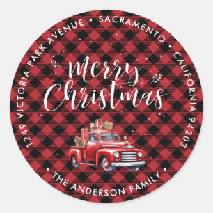 Classic Red Truck Christmas Return Address Labels