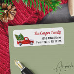 Classic Red Truck Christmas Tree Return Address<br><div class="desc">Classic Red Truck Christmas Tree Return Address Label. 
(1) For further customization,  please click the "customize further" link and use our design tool to modify this template. 
(2) If you need help or matching items,  please contact me.</div>