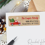 Classic Red Truck Christmas Tree Snowflakes Kraft<br><div class="desc">Classic Red Truck Christmas Tree Snowflakes Kraft Look Return Address Label. 
(1) For further customization,  please click the "customize further" link and use our design tool to modify this template. 
(2) If you need help or matching items,  please contact me.</div>