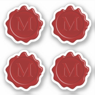 Classic Red Wax Seal Modern Monogram