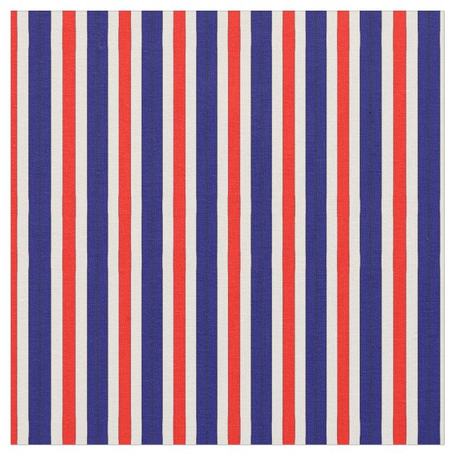 Classic Red White and Blue Stripes Fabric (Close Up)