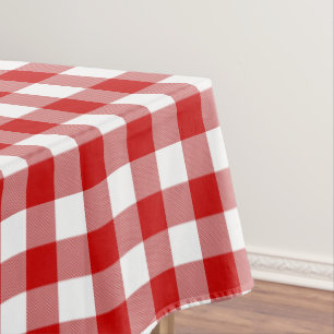 Classic Red & White Gingham Check  Tablecloth