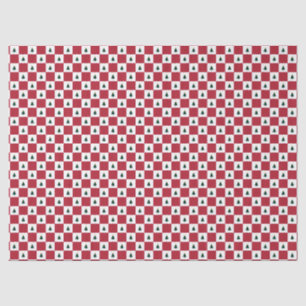 Classic Red White Green Christmas Trees with Stars Tissue Paper