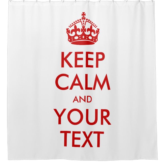 Classic Red White Keep Calm and Custom Text (Front)