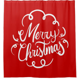 Classic Red White Merry Christmas Typography