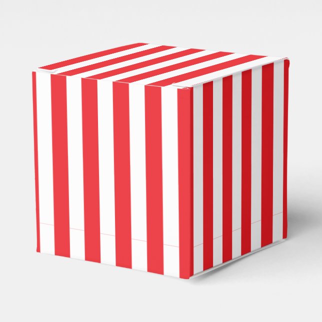 Classic Red & White Stripes Favor Box (Front Side)