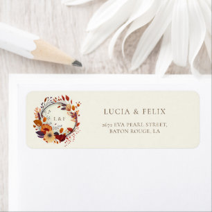 Classic Red Wildflower Name Initial Return Address