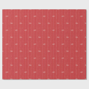 Classic Red Wrapping Paper with White Bow Stripe