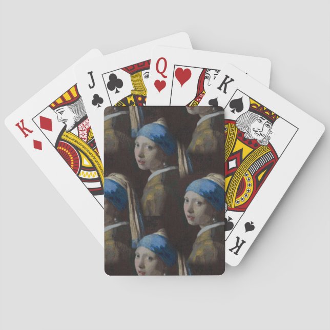 Classic Replica Faces of Girl With a Pearl Earring Playing Cards (Back)