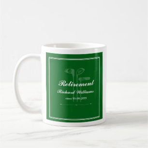 Classic Retirement Golf Theme Green White Coffee Mug