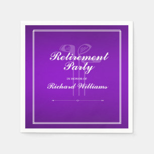 Classic Retirement Golf Theme Purple White Napkin