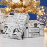 Old Torn Vintage Newspaper Two Wrapping Paper