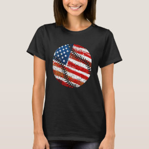 Classic Retro American Flag Baseball 4th Of July F T-Shirt