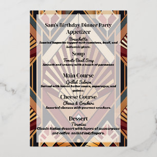 Classic Retro Anniversaire Diner Party Menu