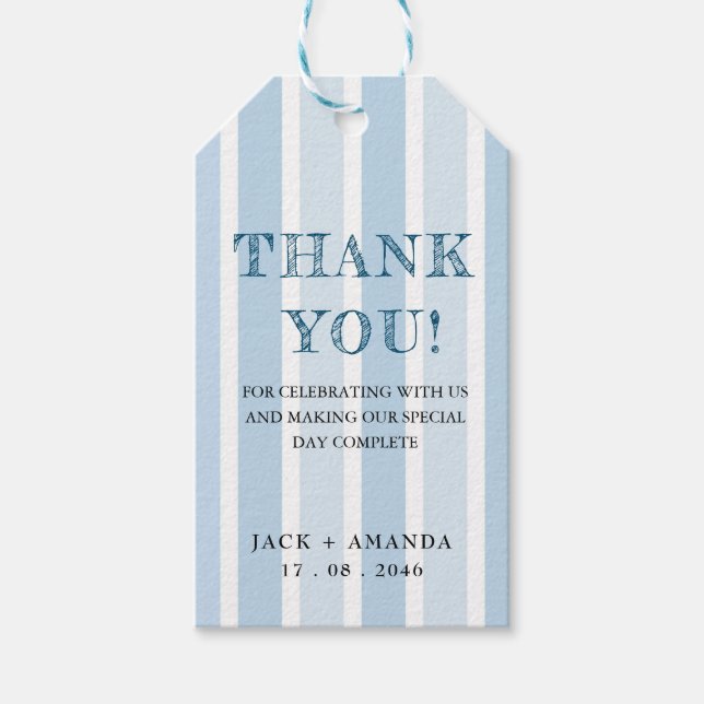 Classic Retro Baby Blue Wedding Packaging Tag (Front)