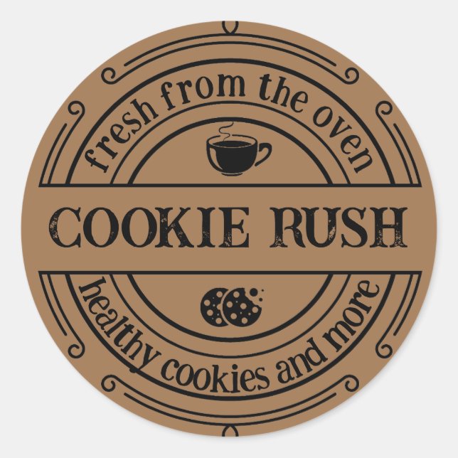 Classic Retro Baked Goods Craft Round Sticker (Front)