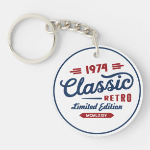 Classic Retro Birthday Gift   Personalized Keychain