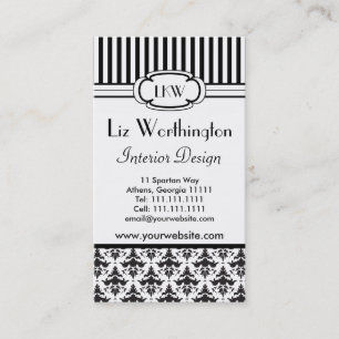Classic Retro Black and White Paris Style Business Card