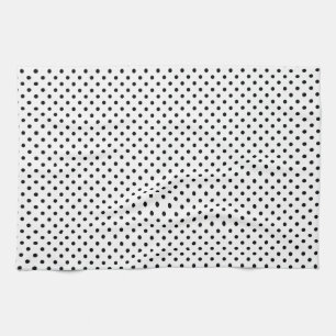 Classic retro black and white polka dots kitchen towel
