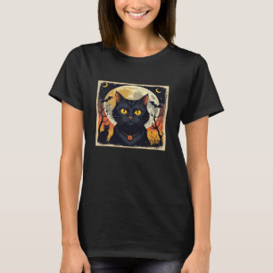 Classic Retro Black Cat Halloween T-Shirt Classic