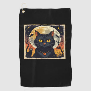 Classic Retro Black Cat Halloween T-Shirt Classic  Golf Towel