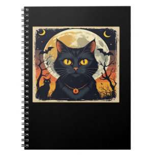 Classic Retro Black Cat Halloween T-Shirt Classic  Notebook