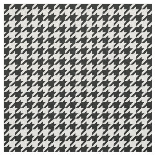 CLASSIC RETRO BLACK & WHITE HOUNDSTOOTH PATTERN FABRIC