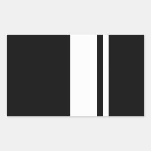 Classic Retro Black & White Race Car Stripes Sticker