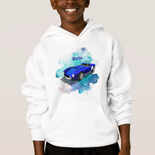Classic Retro Blue Sports Car Birthday Adventure
