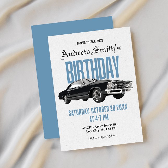 Classic Retro car birthday Invitation (Creator Uploaded)