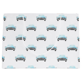 Classic Retro Cars Vintage Watercolour Pattern Large Gift Bag