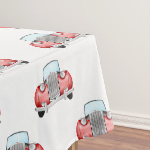 Classic Retro Cars Vintage Watercolour Pattern Tablecloth