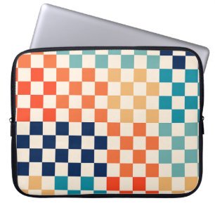 Classic Retro Checkered Checkerboard Pattern Laptop Sleeve